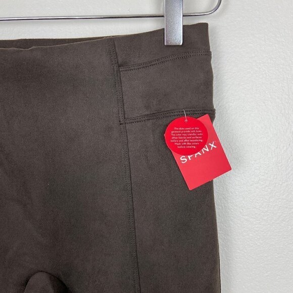 SPANX | Faux Suede Leggings Chocolate Brown Small Petite - Picture 7 of 14